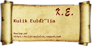 Kulik Eulália névjegykártya